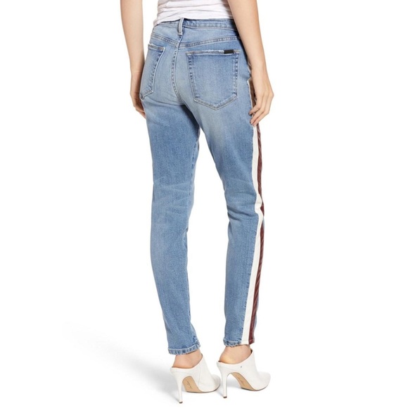 Joe's Women’s Charlie Leather Stripe High Rise Skinny Ankle Jeans Size 26 - Picture 3 of 15